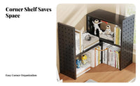 Extendable Design Expandable Book Rack with Pegboard Space-Saving Adjustable Desk Rack Corner Adaptable Desktop Organizer Easy Installation for Students, distant Workers, gaming enthusiasts, Study Room, Gaming Setup
