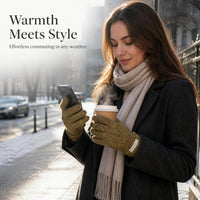 Women's Australian 100% Wool Blend Fingerless Touchscreen Gloves