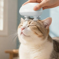 360° Rotating Electric Feline Head Massager Deep Kneading Massage Automatic Pet Scalp Massager Low Noise for Cats, Dogs