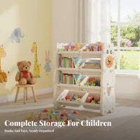 Toy and Book Shelving Unit Stable frame Multi-Bin Storage Rack for Toddlers