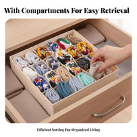 3 Pieces Underwear Compartment Organizer Foldable Multicompartment Storage Container