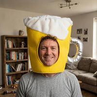 Eye-Catching Beer Mug Hat Three-Dimensional Beer Mug Party Hat Soft Costume Accessory Funny for Partygoers, Adults, German Beer Festival, Halloween, Photo Booths