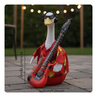 Goose Statue Accessory Set Rock and Roll Theme Goose Statue Clothing Kit Party Decoration Garden Decor for Lawn, Patio