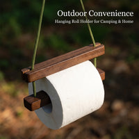 Outdoor Wooden Paper Towel Roll Holder for Campers, Hanging Kitchen Wall Mounted Design for Easy Setup, Under Cabinet Stand for Small Areas