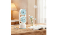 Mist twinHead Desktop Fan Portable twinHead Desk Fan Compact Cordless for Office, Study Corner
