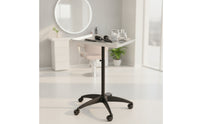 Adjustable Height Salon Tray with Stand Professional Rolling Salon Tray Mobile Hairdresser Trolley Movable for Hairdressers, Stylists, Beauticians, Salons, Hair Studios, Beauty Parlors