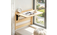 Wall Mounted Folding Desk Foldable Wooden Drop Wall-Mounted Workbench Table Space Saving Laundry Folding Table for Small Areas