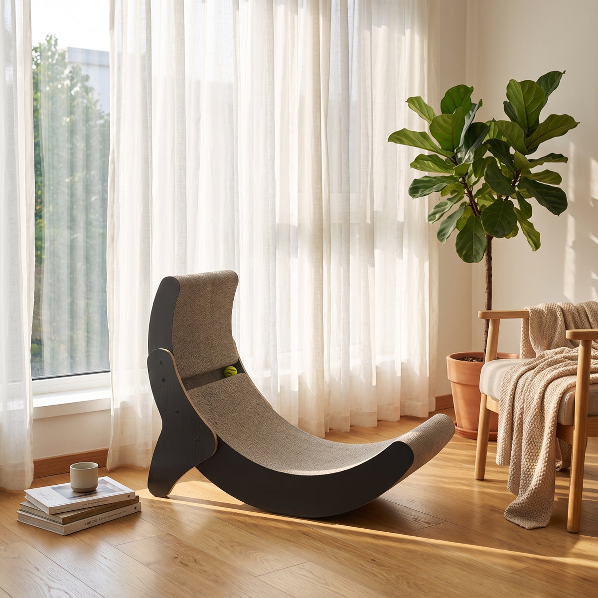 Cat Scratcher Lounger Curved Cardboard Cat Scratcher Reversible Pet Supply for Home