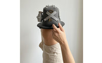 Industrial Steampunk Mini Hat Silver-Toned Miniature Top Hat Textured Costume Accessory