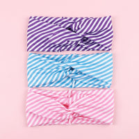 Bow Headband for Face Washing Makeup and Gym, Elastic fitness Workout Hair Band, Absorbent Cloth Striped Pattern Accessory for Ladies