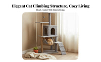 Sturdy Construction Cat Climbing Frame Soft Textile Cat Tree Easy Assembly Pet Furniture Includes Hanging Toys for Indoors, Living Room, Bedroom, Home