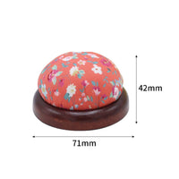 Sewing Thread Organizer Pincushion Needle Cushion Cotton Textile Top Stable Wood Base Decorative Floral Print Suitable for Professional Tailors DIY Hobbyists Home Decoration Gift Giving