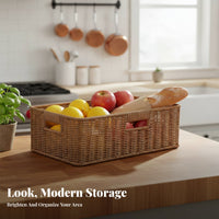 Woven Plastic container adaptable Woven Pattern Basket Drawerconvenient for Parents