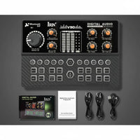 Bluetooth Wireless Accompaniment Live Stream Sound Card Noise Reduction Voice Changer Mixer Multi-Channel Control Karaoke Audio Mixer Compatible with Multiple Devices for Streamers, Singers, Podcasters, Recording, Gaming