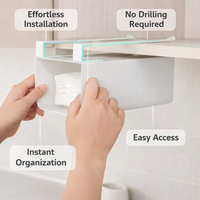 Metal Hanging Under Cabinet Paper Towel Holder, Versatile Storage Rack for Food Bags and Tissues, Iron for Kitchen