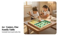 Interchangeable Panels Foldable Tabletop Pool Table Corner Pockets Folding Pool Table Wood-Tone English Green Felt Space-Saving