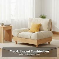 Light Wood Frame Sofa space-saving Design Upholstered Sofa Set Modern aesthetic Living Room Seating for Homeowners, Families, Lounge Area, Home, Bedroom