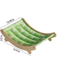 Cat Hammock Bed with Wood Frame, Waterproof Mat for Pet Cooling, Indoor Outdoor Self Cooling for Dogs and Cats During the Hot Summer Season