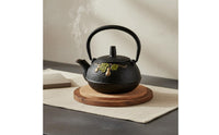Cast Iron Tea Kettle Black Gourd Shaped Kettle Arched Handle