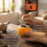 Kitchen Storage Ceramic Tea Container Set of 2 for Loose Leaf and Coffee, Airtight Food Jar with Decorative Design for Lovers