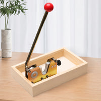 Wooden Base Lever Nut Sheller Red Handle Manual Nut Sheller Adjustable Screw Nutcracker