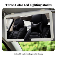 LED Car Vanity Mirror Built-in Battery Lighted Car Makeup Mirror for Commuters