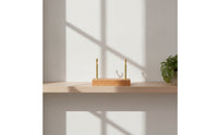 Display Stand with Metal Posts Tabletop Wooden Display Stand Holder Decorative Minimalist for Collectors, Shelf, Desk