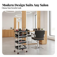 Universal Wheels 5-Tier Hairdressing Cart Sturdy and Long-Lasting Hairstylist Utility Trolley Multifunctional Rolling Stylist Tool Trolley Heavy-Duty for Hair Stylists, Cosmetologists, Beauticians
