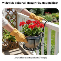 Railing Planter Rack Wide bracket Design Plant Holder long-finaling for Fence, Homeowners