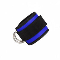 Hook-and-Loop Double D-Loop Ankle Strap Padded Ankle Training Strap Metal Rings Exercise Gear Heavy Duty