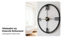 Modern Design Wrought Iron Wall Clock Silent Movement Large Metal Wall Clock Easy to Read for Homeowners, Adults, Bedroom, Entryway, Kitchen