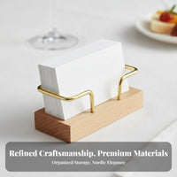 Wood Business Card Holder Minimalist Design Wooden Business Card Holder Modern Desktop Organizer for Reception Counter, Commerce Show Booth