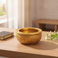 Basin with Embossed Patterns Round Decorative Basin Decorative Bowl for Desktop, Entryway
