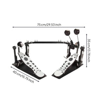 Double Bass Drum Pedal Adjustable Double Bass Pedal with Connecting Rod Heavy Duty for Drummers, Rehearsal