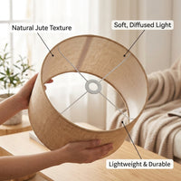 Living Room Lamp Shade with Foldable Design for Easy Storage, Lampshade for Table in Linen Material, Universal Fitting for Bedroom Lighting