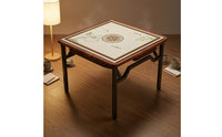 Foldable Folding Mahjong Table Wood-Grain Mahjong Table Multifunctional Wear-Resistant