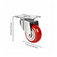 Quiet Operation Polyurethane Swivel Wheels No Noise Polyurethane Trolley Wheel Wear Resistant Swivel Caster with Brake 360 Degree Rotation for Industrial, Garage