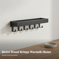 Retro Design Entryway Organizer with Hooks Rustic Design Wall Shelf with Hooks and Mail Slot Multi-Functional Key Holder Space-Saving for Homeowners, Renters, Families, Hallway, Mudroom, Bedroom, Kitchen