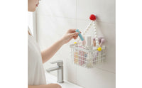 Space-Saving Wire Storage Basket with Suction Cups for Bathroom, Shower, Kitchen, Vanity