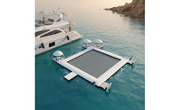 Sunshade Canopy Inflatable Floating Bar Sturdy Construction Inflatable Water Raft with Seats Oversized Backrests Floating Party Platform Mesh Bottom for Adults, Yacht, Ocean