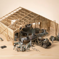 Hangar Model Kit Scale Hangar Building Kit Advanced for Hobbyists, Dioramas, Displays