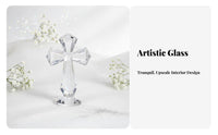 Crystal Cross Ornament Mark of Spirituality Crystal Standing Cross Presentable Religious Decoration for Christians, Home Stylists, Christmas, Easter