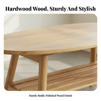 Small Space Solution Two-Tier Oval Coffee Table Nordic Design 2-Tier Oval Coffee Table Minimalist Aesthetic Living Room Furniture Multi-Functional for Apartment Dwellers, Homeowners, Pet Owners, Lounge Area, Home Office, Balcony, Bedroom