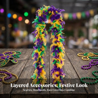 Feathered Multicolor Feather Boa Long Soft Luxurious Boa for Cosplay, Stage Performance, Dance, Carnival Costumes