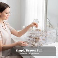 Transparent Multicompartment Drawer Organizer dustproofproof Plastic Case with Adjustable Dividers Clear View Design Jewelry Box adaptable Compartments for Hobbyists, DIY fans, Dressing Table, Bedroom, Dorm Room, Closet