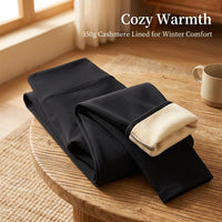 Womens Leggings with Pockets, Thermal Fleece Lined Tights with High Waist Control and Butt Lift, Seamless Design for