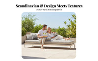 Nordic and design 4 Piece Woven Lounge Set Luxury Design 4-Piece Woven Lounge Group Weather-Resistant Patio Seating Plush paddings for Hotel Owners, Guesthouse managers, Garden, Terrace, rearyard, Balcony