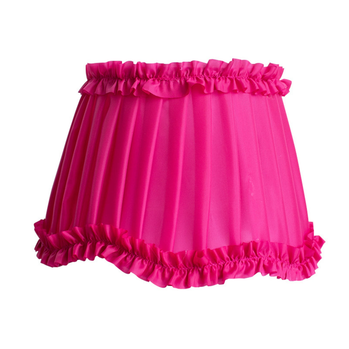 Pleated Ruffled Lampshade Gauzy-Like Pink Textile Lampshade Easy to Install Home Decor