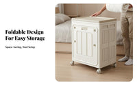 Foldable Wheeled Container Large Capacity Organizing Box Front Opening Door
