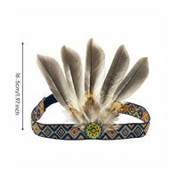 Boho Feather Headdress Comfortable Wear Woven Detail for Costumes